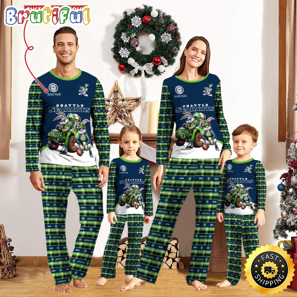 NFL Seattle Seahawks Pajamas Bunny Sports For Family Custom Name Pajamas