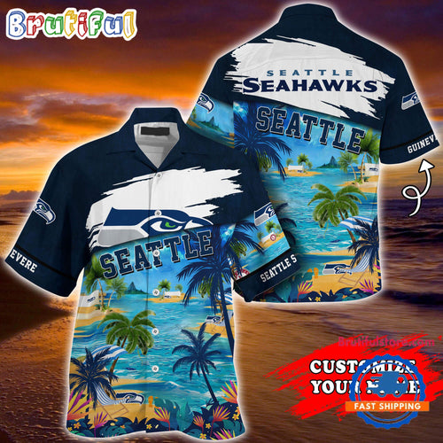 NFL Seattle Seahawks Palm Tree Hot Summer Hawaiian Shirt Gifts Sport Fans