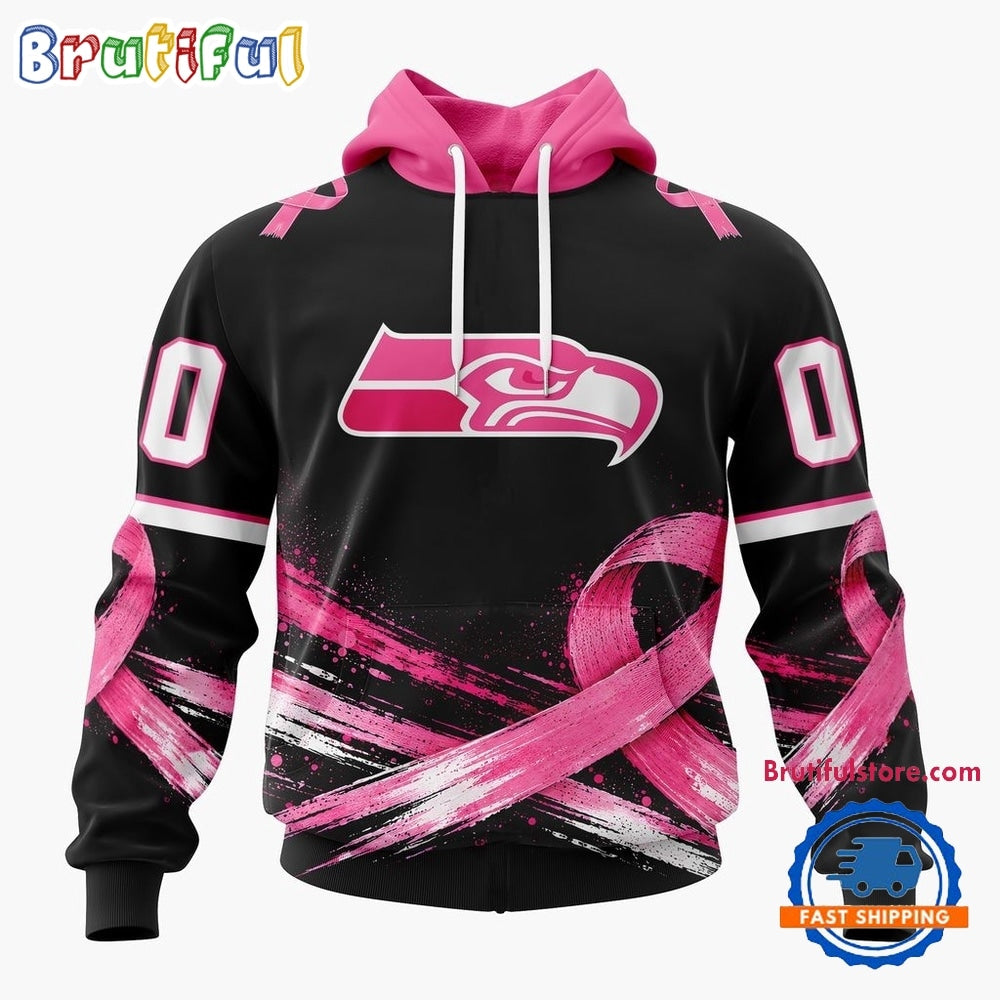 NFL Seattle Seahawks Personalized Pink Fights Breast Cancer 2026 Design Hoodie, TShirt, Sweatshirt