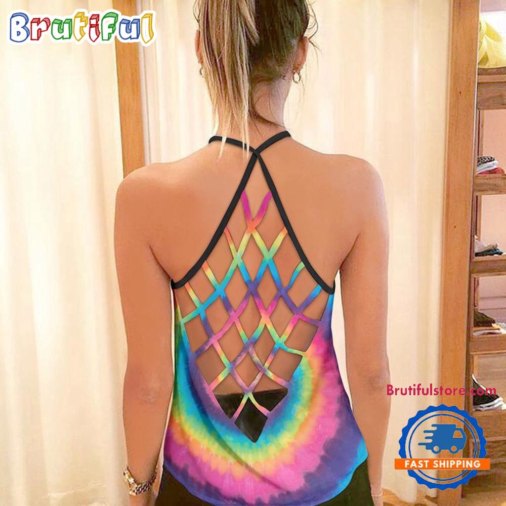 NFL Seattle Seahawks Rainbow Pattern Summer Women’s Criss Cross Tank Top