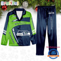 NFL Seattle Seahawks Special Football Team Winter Season Satin Pajamas Set