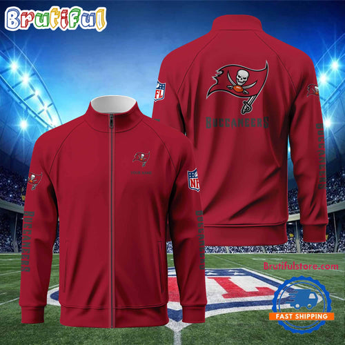 NFL Tampa Bay Buccaneers Football Logo Team Standing Neck Zipper Jacket, Custom Football Zipper Jacket