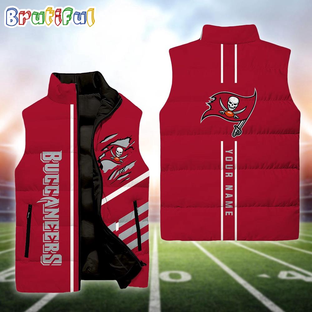 NFL Tampa Bay Buccaneers Football New Season Personalized Sleeveless Down Puffer Jacket