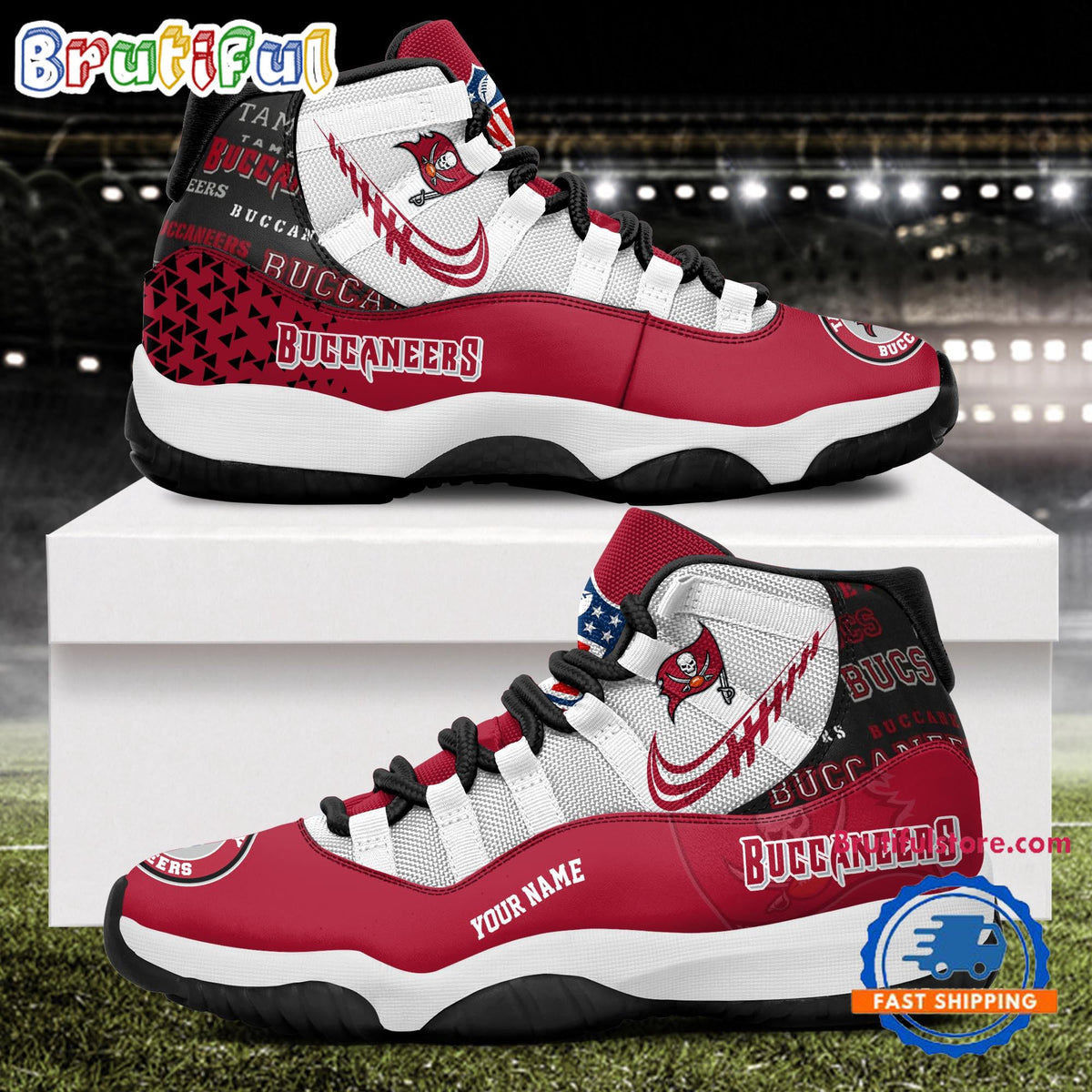 NFL Tampa Bay Buccaneers Football Team Custom Air Jordan 11 Shoes