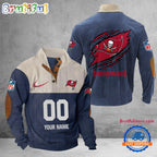 NFL Tampa Bay Buccaneers Football Team Custom Name And Number Buttoned Collar Sweatshirt