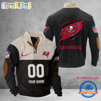 NFL Tampa Bay Buccaneers Football Team Custom Name And Number Buttoned Collar Sweatshirt