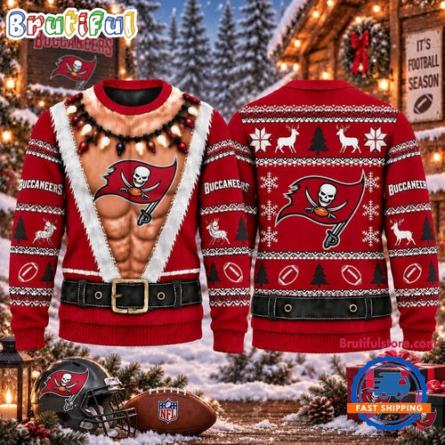 NFL Tampa Bay Buccaneers Funny Body Design Christmas Ugly Sweater
