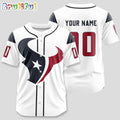 NFL Houston Texans Team Logo Design Name And Number Baseball Jersey