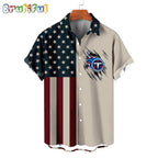 NFL Tennessee Titans American Flag Summer Button Hawaiian Shirt