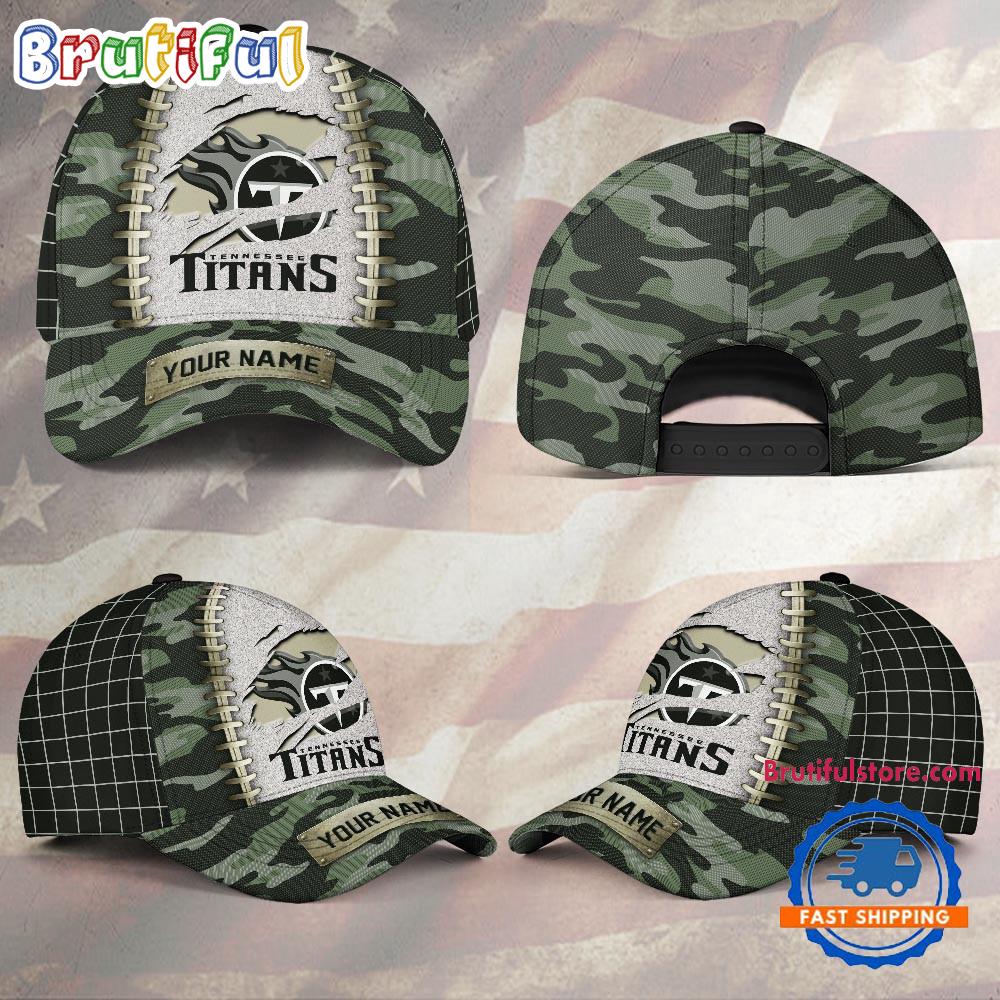 NFL Tennessee Titans Camo Hunting Custom Name Classic Cap