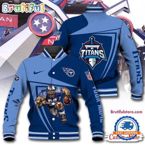 NFL Tennessee Titans Football Mascot Limited New Design Baseball Jacket
