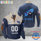 NFL Tennessee Titans Football Team Custom Name And Number Buttoned Collar Sweatshirt