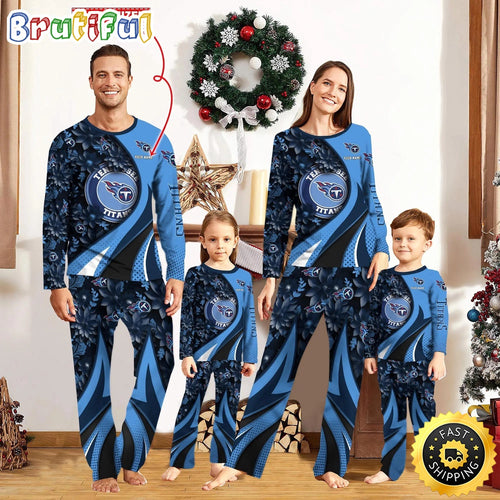 NFL Tennessee Titans Pajamas Flower For Family Custom Name Pajamas