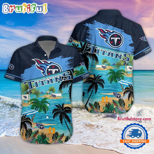 NFL Tennessee Titans Palm Tree Summer Beach Aloha Hawaiian Shirt