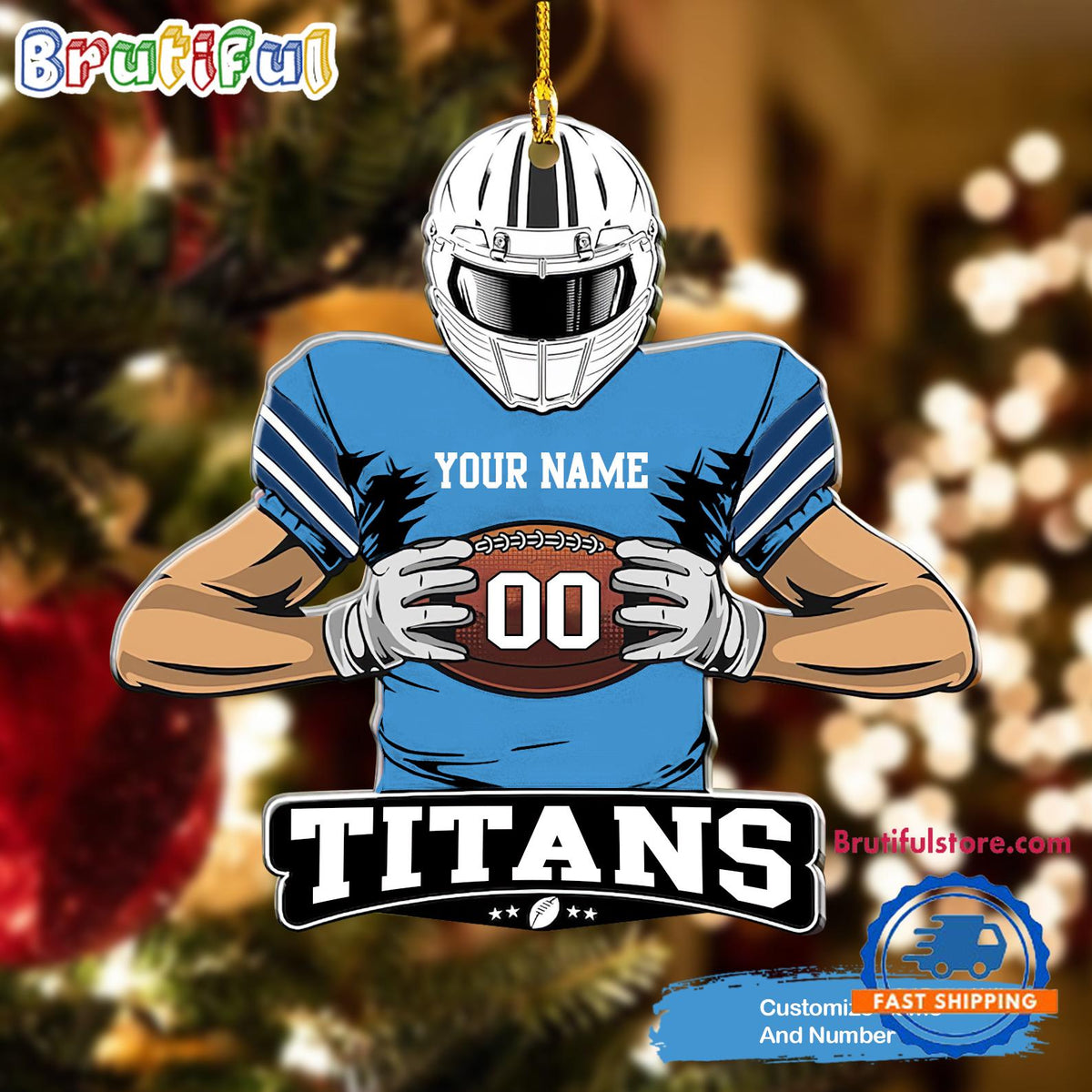 NFL Tennessee Titans Special Football Game Player Christmas Ornament