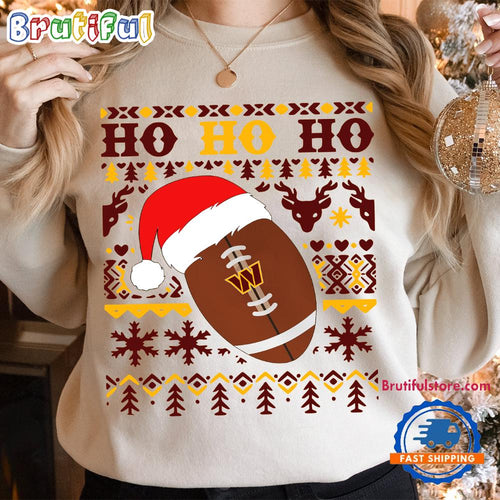 NFL Washington Commanders Football Santa Claus Hohoho Christmas Pattern Sweatshirt