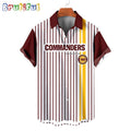 NFL Washington Commanders Classic Retro Mascot Line Summer Beach Hawaiian Shirt