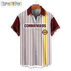 NFL Washington Commanders Classic Retro Mascot Line Summer Beach Hawaiian Shirt