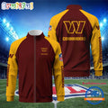 NFL Washington Commanders Football Team Custom Name Standing Neck Zipper Jacket