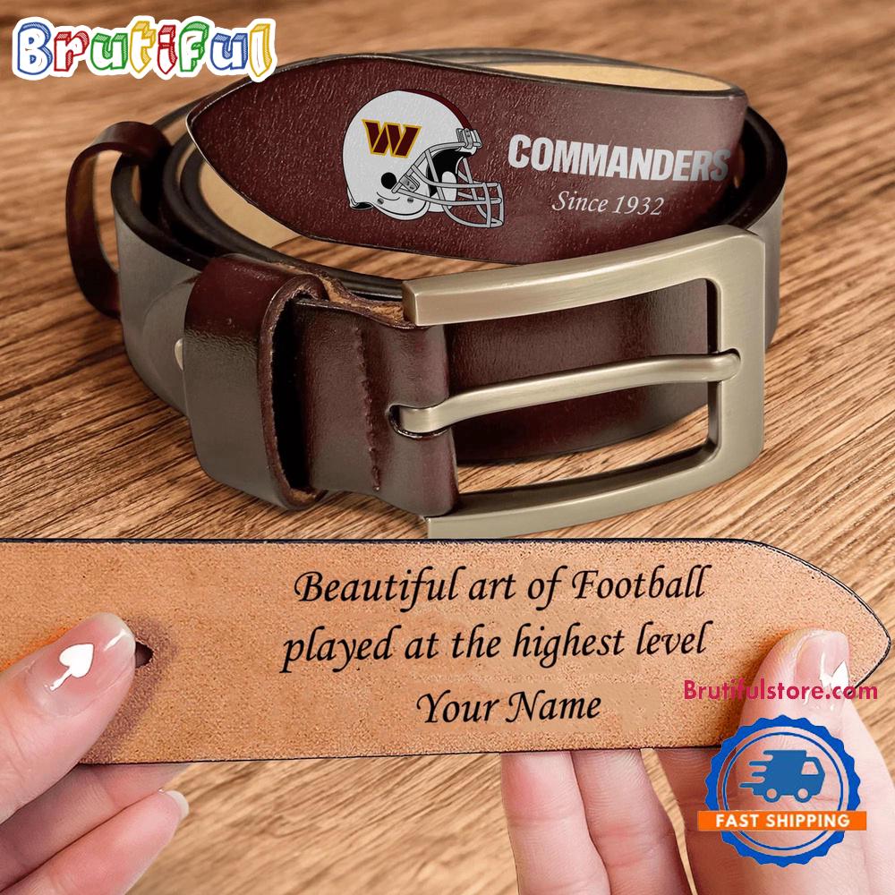 NFL Washington Commanders Football Team Logo Helmets Custom Men’s Leather Belt