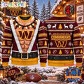 NFL Washington Commanders Funny Body Design Christmas Ugly Sweater