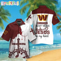 NFL Washington Commanders In My Veins Jesus Im My Heart Hawaiian Shirt