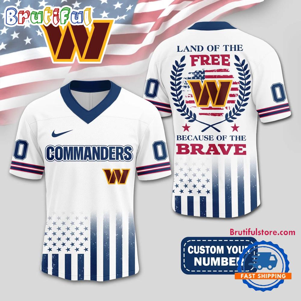 NFL Washington Commanders Land Of The Free Because of The Brave Football Jersey
