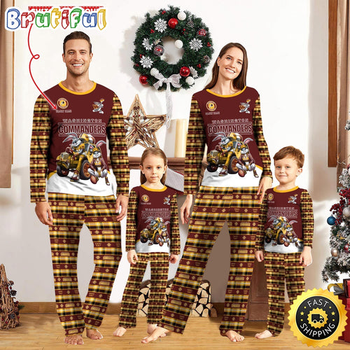 NFL Washington Commanders Pajamas Bunny Sports For Family Custom Name Pajamas