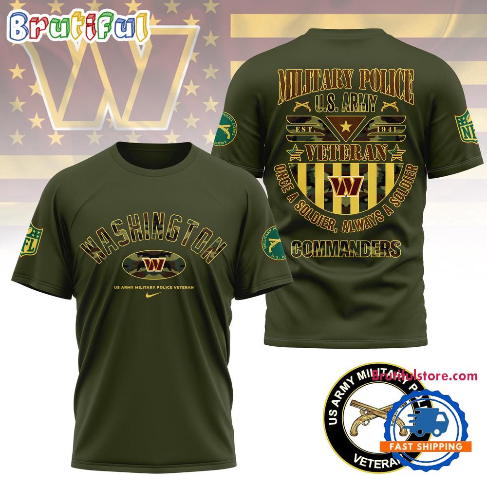 NFL Washington Commanders US Army Military Police Veteran All Over Print Shirt