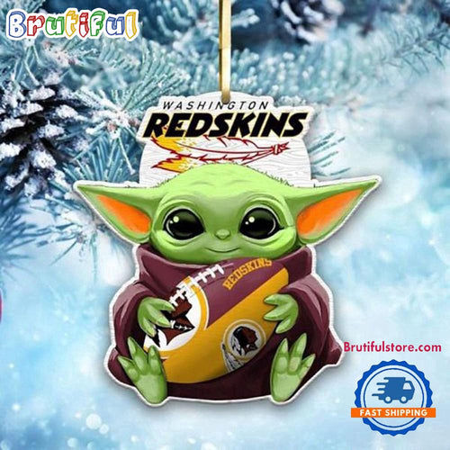 NFL Washington Redskins Special Baby Yoda Star Wars Movies Christmas Ornament, Football Christmas Tree Ornament
