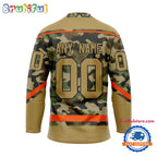 NHL Anaheim Ducks Camo Veterans Custom Hockey Jersey