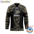 NHL Anaheim Ducks Custom Honoring Veterans Camo Hockey Jersey