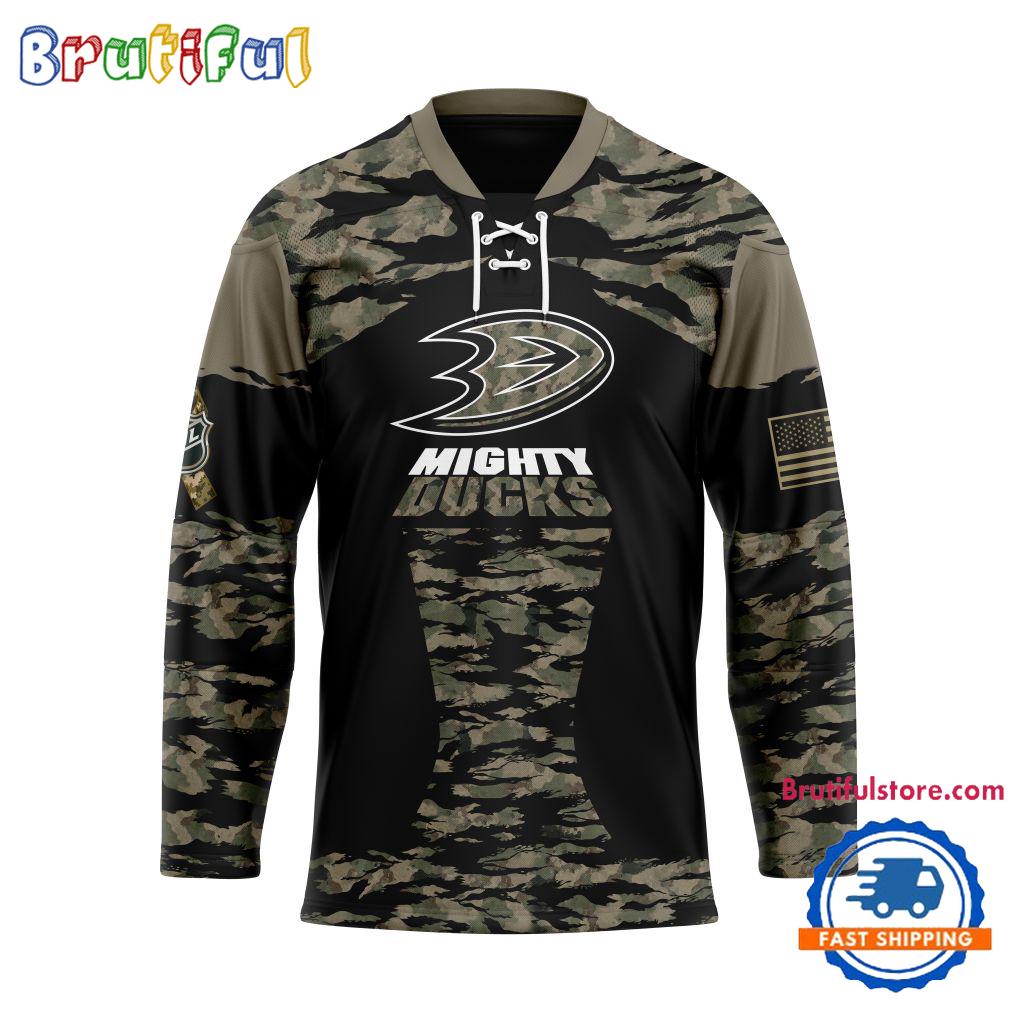 NHL Anaheim Ducks Custom Honoring Veterans Camo Hockey Jersey