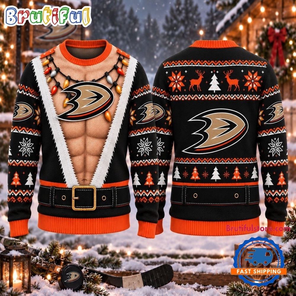 NHL Anaheim Ducks Funny Body Christmas Ugly Sweater