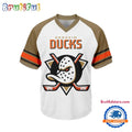 NHL Anaheim Ducks Hockey Team Design V-neck Mesh Short Sleeve Jersey