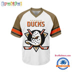 NHL Anaheim Ducks Hockey Team Design V-neck Mesh Short Sleeve Jersey
