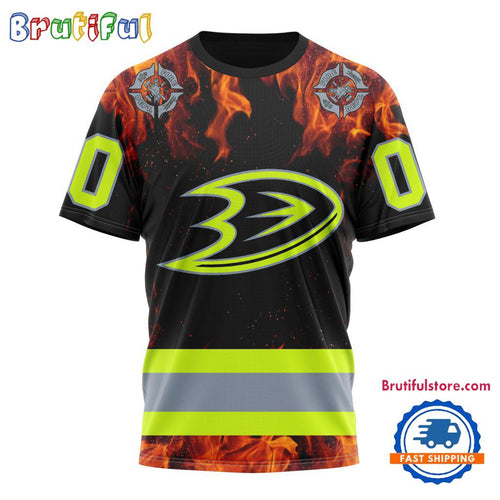 NHL Anaheim Ducks Special Honoring Firefighters Design T Shirt, Hoodie, Sweatshirt