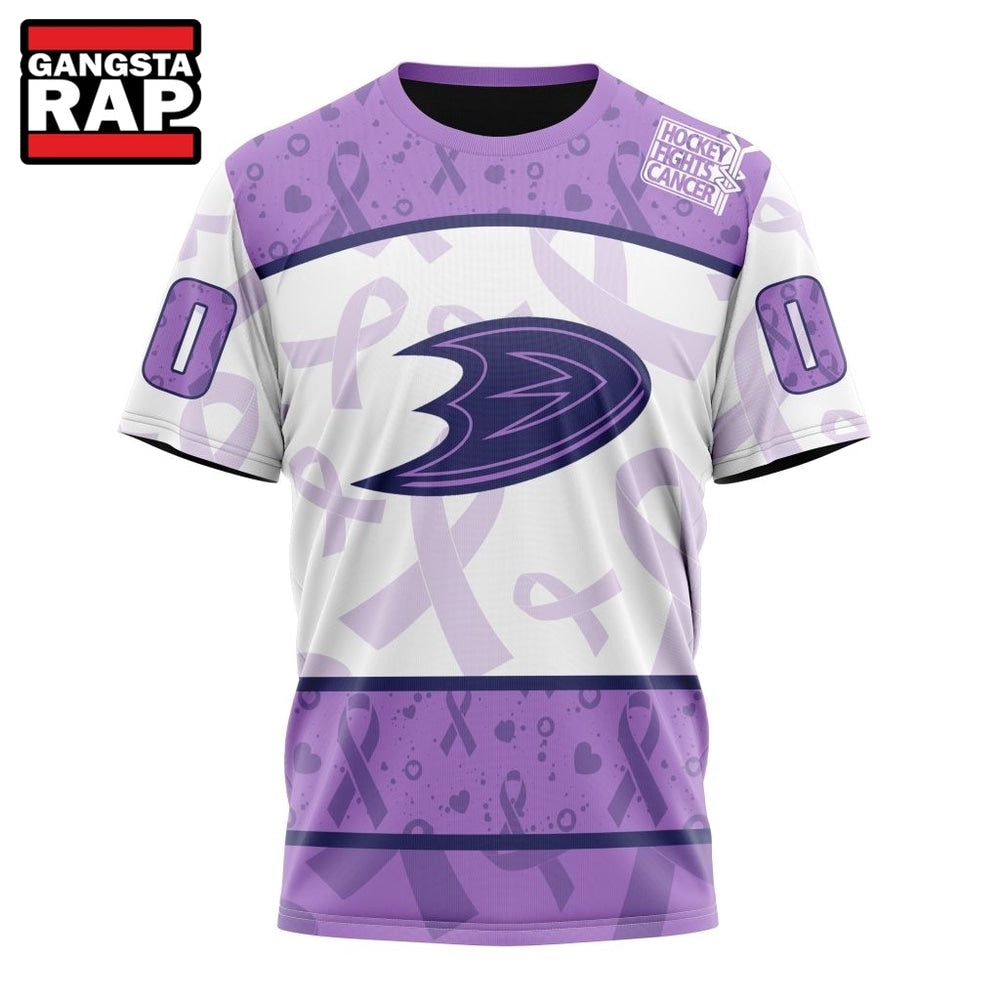 NHL Anaheim Ducks Special Lavender Fight Cancer Hoodie, T Shirt
