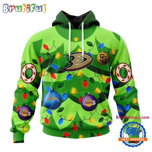 NHL Anaheim Ducks Specialized Christmass Tree Color And City’s Sport Teams Hoodie, Sweatshirt, T Shirt