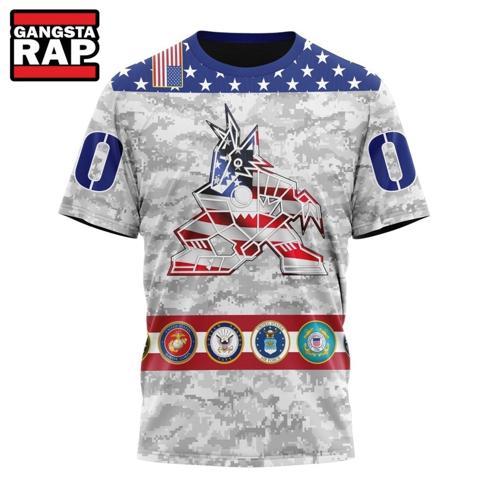 NHL Arizona Coyotes Armed Forces Appreciation Design Hoodie, T Shirt
