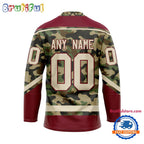 NHL Arizona Coyotes Camo Veterans Custom Hockey Jersey
