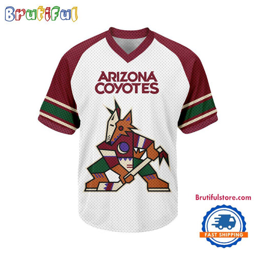 NHL Arizona Coyotes Hockey Team Design V-neck Mesh Short Sleeve Jersey