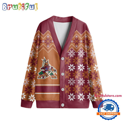 NHL Arizona Coyotes Spcial Ugly Christmas Hockey Design Cardigan, Hockey Fans Cardigan Shirt