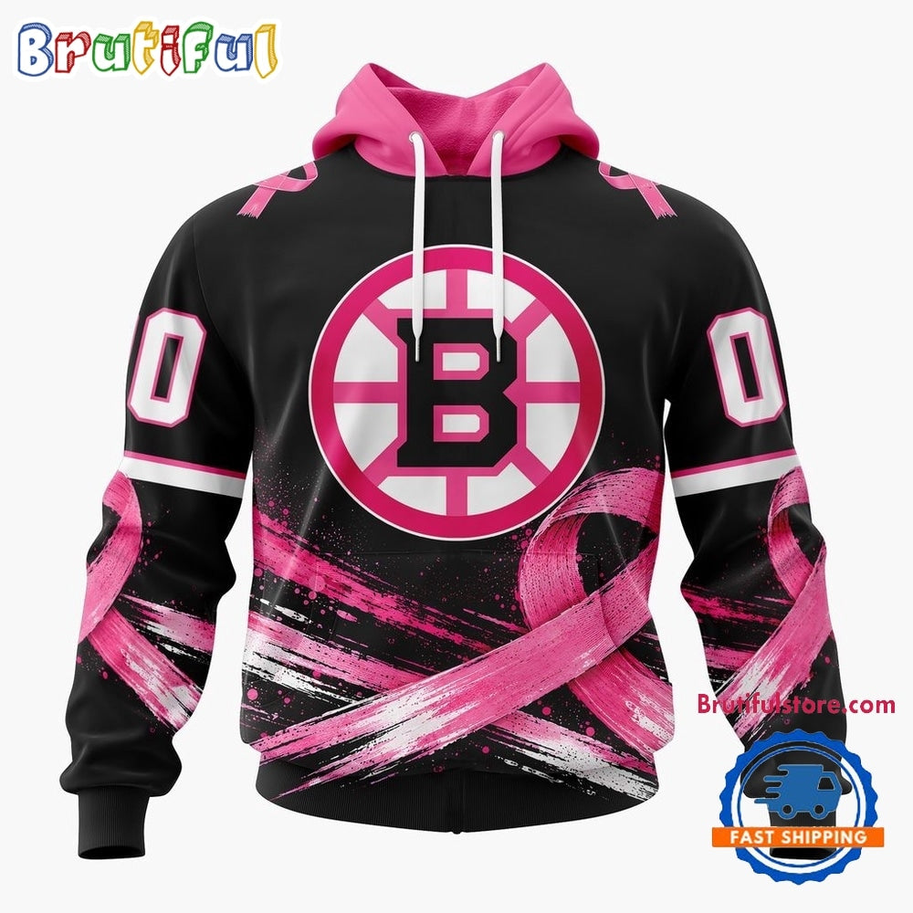 NHL Boston Bruins 2026 Hockey Pink Fights Breast Cancer Design Hoodie, TShirt, Sweatshirt