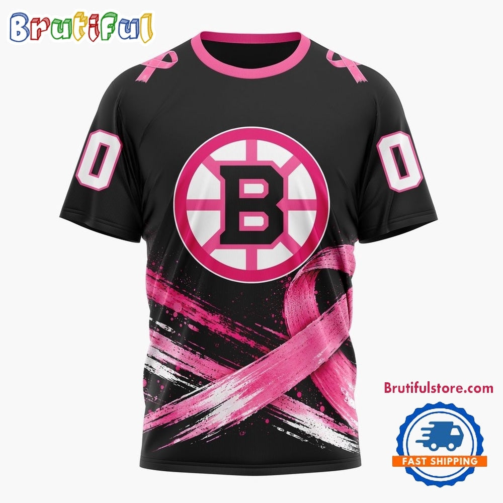 NHL Boston Bruins 2026 Hockey Pink Fights Breast Cancer Design Hoodie, TShirt, Sweatshirt