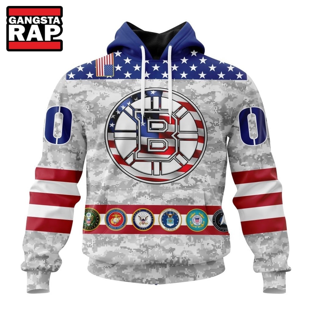 NHL Boston Bruins Armed Forces Appreciation Design Hoodie, T Shirt