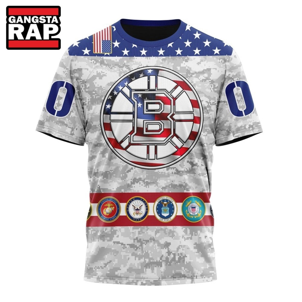NHL Boston Bruins Armed Forces Appreciation Design Hoodie, T Shirt