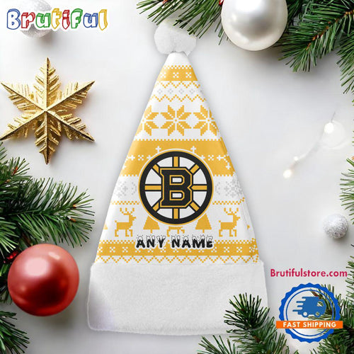 NHL Boston Bruins Hockey Team Christmas Hat, Sport Santa Hats, Christmas Hat Gift