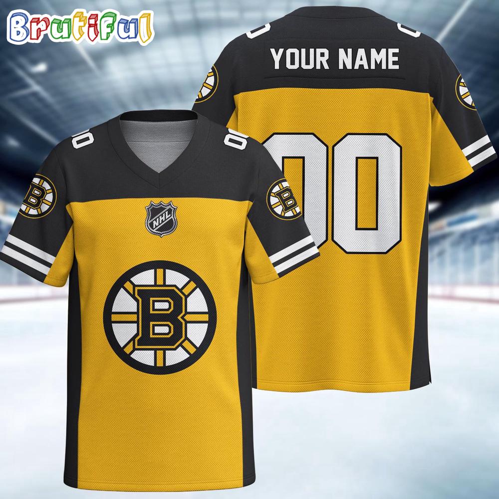 NHL Boston Bruins Hockey Team Personalized Football Jersey