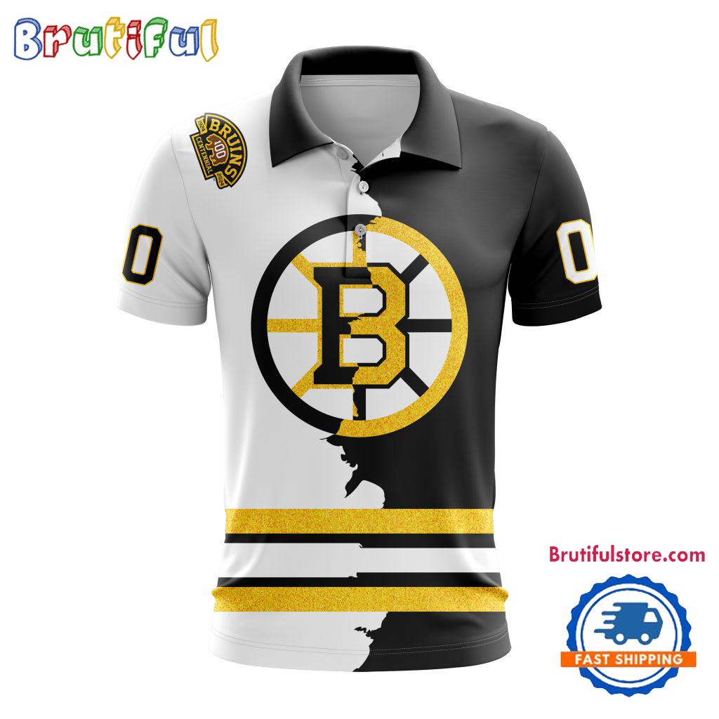 NHL Boston Bruins Personalize Home Mix Away Kits Polo Shirts